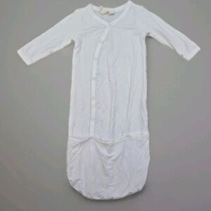 Kyte Baby Gown White Bamboo Infant 0-3 Months